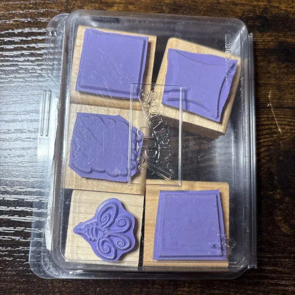 Stampin' Up! Rubber Stamp Set of 5-Alpha Shadows Plus Bee-Vintage